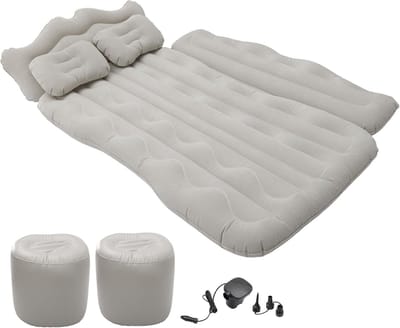 Opblaasbare Auto Matras - Achterbank Bed - Comfortabel Slapen - Universele Pasvorm - 170 x 110 cm - Grijs