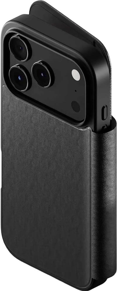 Cygnett, Hoesje geschikt voor iPhone 17 Pro - MagWallet Series Leer MagSafe & Anti-Shock, Zwart