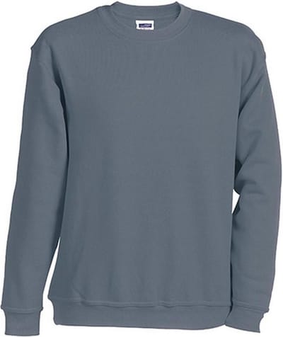 James and Nicholson Unisex Round Heavy Sweatshirt (Koolstofgrijs)