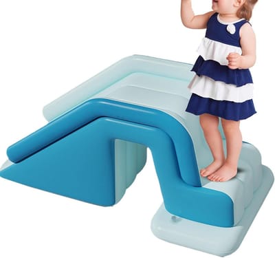 Opblaasbare Glijbaan - Waterhelling Zwembad - Buiten Waterspel - Antislip Verhoogde Zijkanten - 187 cm - Blauw