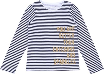 Wit met marineblauw gestreepte blouse