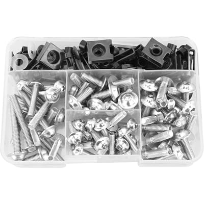 177 stuks Motorfiets Schroeven Kuipbout Kit Universeel M5 M6 Geschikt voor Yamaha Sportmotoren Silver zilver