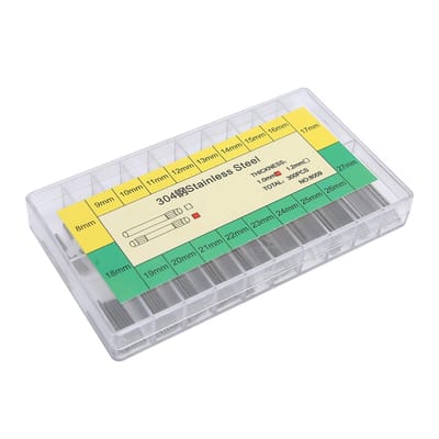 Dailygoods- Horloge Pin - 20 Maten - Accessoires voor Klok Reparatie - Dikte 1,0 Mm - Transparante Opbergdoos - Praktisch Hulpmiddel - Horlogeaccessoire