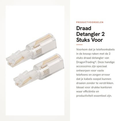 Dailygoods- Telefoonaccessoire - 2 Stuks - Draaiende Telefoonkabel Ontwarmer - Antislip - Geschikt voor Vaste Telefoon - Verhoogt Productiviteit - Telefoonhouder