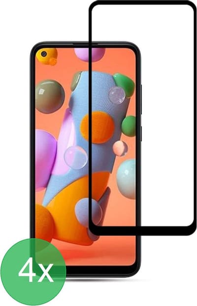 Screenprotector Geschikt voor: Samsung Galaxy A11 Full 4x - screen protector - volledige glas - bescherming - beschermglas - ZT Accessoires