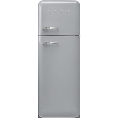 SMEG Koelkast Retro Vrijstaande ijskast Koelkast, Jaren 50, Dubbeldeurs, Vrijstaand , Positie scharnier: Rechts, Zilver