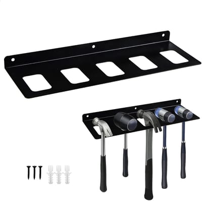 Dailygoods- Gereedschapshouder - Sterk Metaal - 5 Opbergvakken - Wandhouder - Bithouder - Eenvoudige Installatie - 30 × 10 cm - Gereedschapsrek