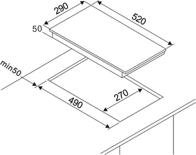 Inbouw Domino Kookplaat Zonder Rand - Elektrisch - 30 cm - 2 Zones - Touch Control
