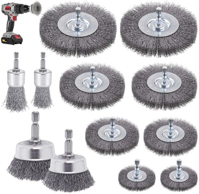 Set van 12 Draadborstels voor Boormachine, 6 mm Stalen Borstels, Ideaal voor Schuren, Polijsten en Roestverwijdering