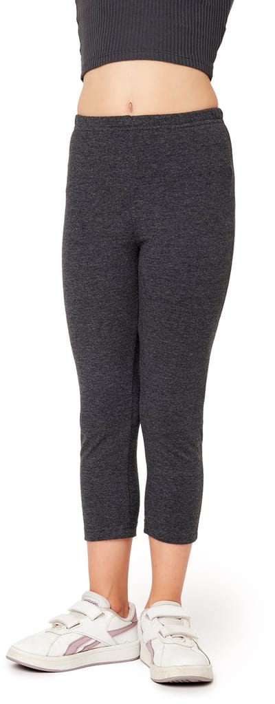 Bellivalini – Leggings – Meisjes – 3/4 Capri – Viscose – Donker melange – 134 - BLV-BLV50-280-LE