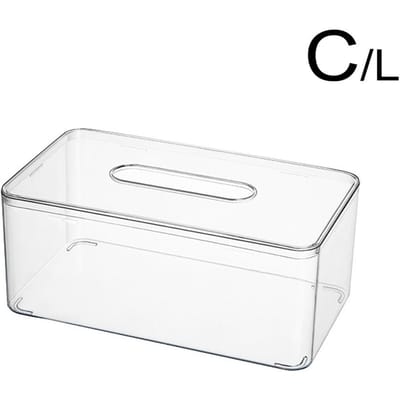 Transparante Tissuebox Vierkant Helder Acryl Tissuebox Houder voor Toilet Thuis Kantoor Handdoek Servet Papier Dispenser Tissuehouder white