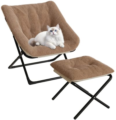 Innovastore Relaxstoel met voetenbank - Comfortabel Relaxstoel - Loungefauteuil - Fauteuils - Opvouwbaar - Woonkamer - Koffiekleur