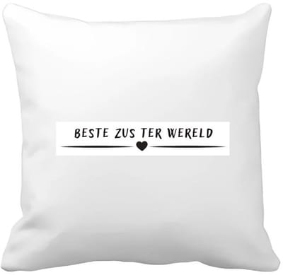 Akyol - beste zus ter wereld Kussen hoes - Zus - sister - leuk cadeau voor je zus - 40 bij 40 cm