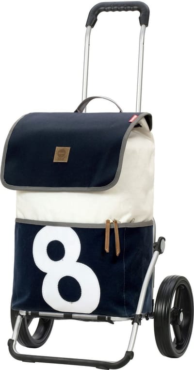 Andersen SHOPPER MANUFAKTUR boodschappentrolley Royal Shopper 360° 50L Mole8 blauw veelkleurig 107cm