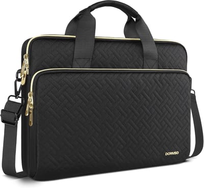 Laptophoes 17 inch zwart – Waterafstotend & Schokbestendig – Met Schouderband & Accessoirevak – Slanke Laptop Sleeve – Unisex – Voor Werk & School