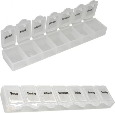 7 daagse pillendoos, 15 x 3 x 2 cm