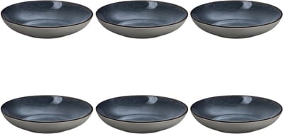 Medard de Noblat - Feeling Indigo - Diep bord 24.5 cm - 6 delig - Stoneware