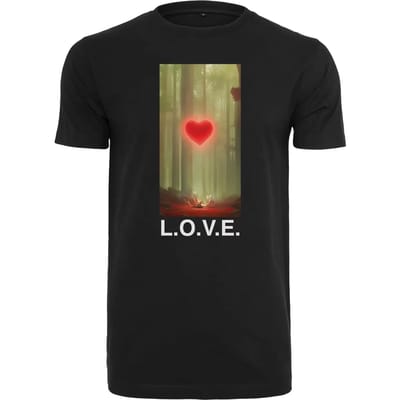 Mister Tee Heren Tshirt -XS- Wood Love Zwart