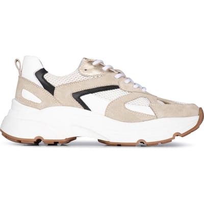 PS Poelman TOKIO Dames Sneakers - Beige Met Combinatie - Maat 38