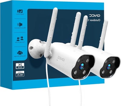 Beveiligingscamera Buiten - Bewakingscamera WiFi - Huis Bewaken - Helder 2K Nachtzicht - 2 Stuks - Wit