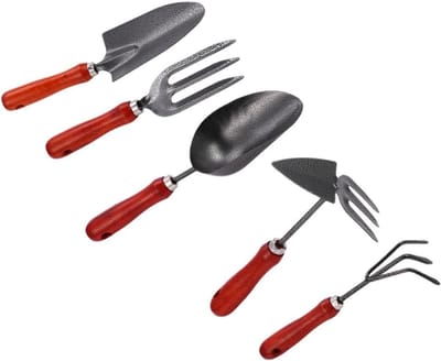 Tuin Schrepel Set - Bloemen Schepjes - Planten en Verpotten - Roestvrij Staal - 32 cm Lengte - Assorti