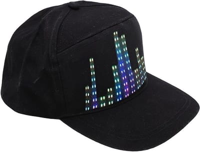 Programmeerbare LED Baseball Cap met Bluetooth, Ideaal voor Concerten, Feesten en Clubs - Zwart