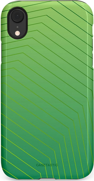 Casetastic Hoesje Geschikt voor Apple iPhone Xr - Stijlvolle Beschermende Duo-layer Case - Neon Groen Net