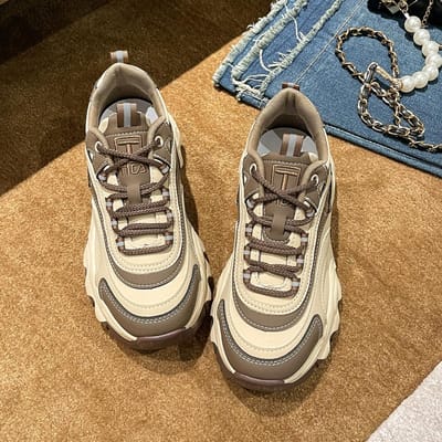 Sportschoenen Dames Lente en Zomer Nieuwe Platformzool Dames Dikke Zool Student Hardloopschoenen Casual Schoenen 40 gray