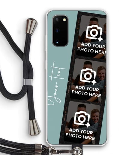 Gepersonaliseerd - Case Company® - Hoesje met koord geschikt voor Samsung Galaxy S20 hoesje met Koord - Filmrol N°1 - Telefoonhoesje met Zwart Koord - Bescherming aan alle Kanten en Over de Schermrand