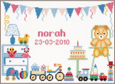 Lanarte Borduurpakket - Borduurset - Borduurpakket volwassenen - Telpakket kit - 27 x 19cm - Eerste verjaardag - PN-0008180
