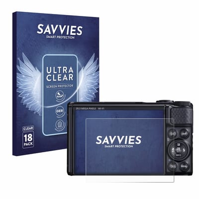 Savvies - Screenprotector voor Canon PowerShot SX740 HS / Lite - Folie Beschermfolie transparant 18 Stuks
