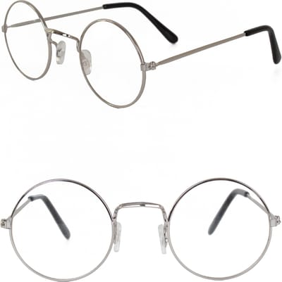 12x Bril oma zonder glas zilver - Carnaval thema feest party festival lennon uilebril