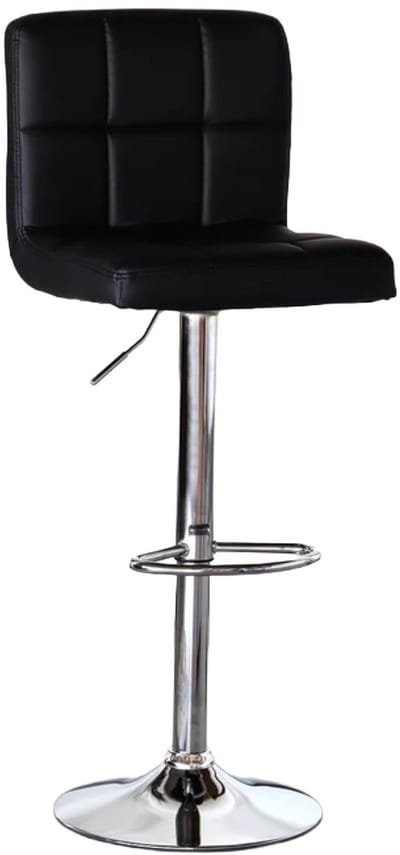 SET DEAL: 4 stuks Barkruk Anel met rugleuning: zwart leder barstoel