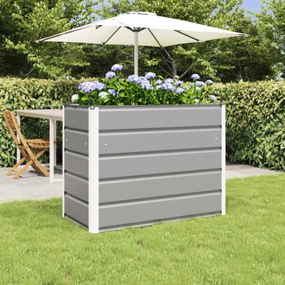 vidaXL - Plantenbak - Lichtgrijs - 100 - x - 50 - x - 77 - cm - Gegevens - staal