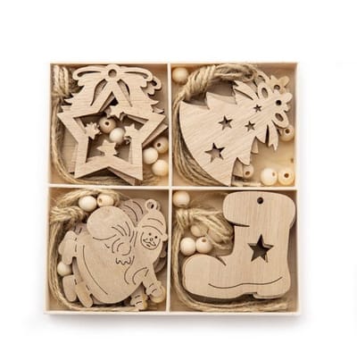 Dailygoody - Houten Kersthangers - Kerstboomdecoraties - Unieke