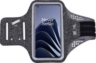 Hoesje Geschikt voor Oneplus 10 Pro hardloop telefoonhouder – armband - sportband - van stof - Zwart