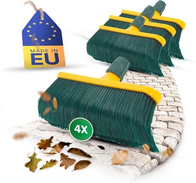 Bezemkop klauwbezemset 30 cm kunststof bezembevestiging sneeuwbezem schraper bezem gazonbezem universele bezem tuinbezem (4, 30 cm vervangingskop)