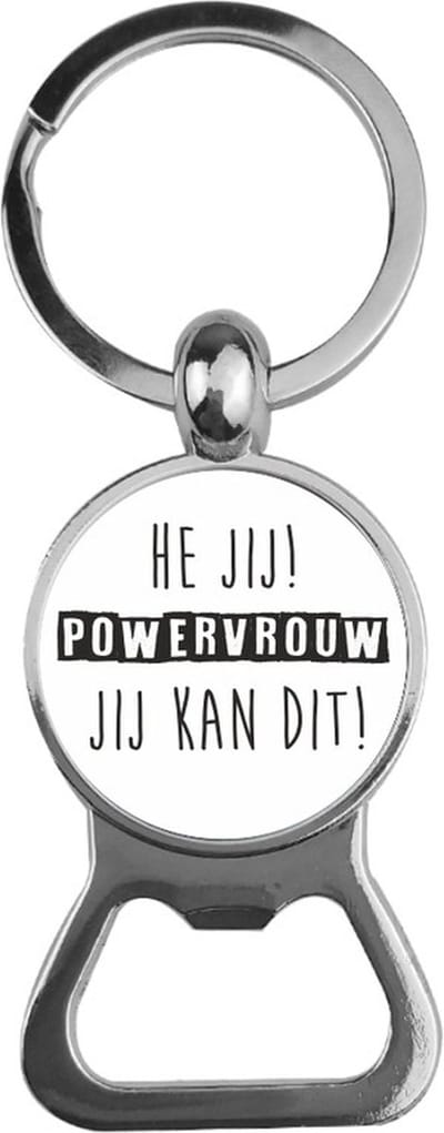 Bieropener Glas -  Powervrouw Jij Kan Dit