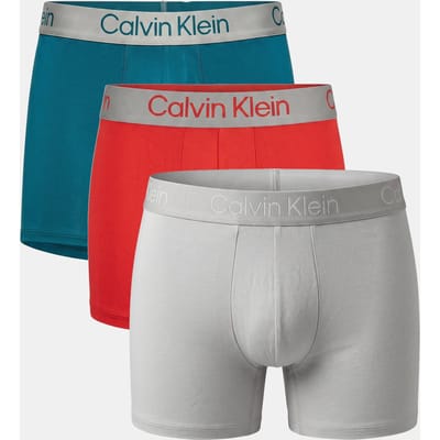 Calvin Klein Boxer Brief 3-pack Vermillion Brown/harbor Mist/teal Taglia: M | Biancheria intima Outlet | Uomo | Marrone