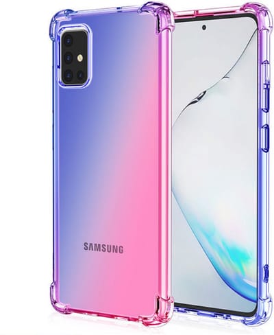 Hoesje geschikt voor Samsung Galaxy A34 5G - Backcover - Extra dun - Transparant - Tweekleurig - TPU - Blauw/Roze
