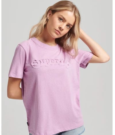 Superdry Vintage Cooper Emboss T-shirt Met Korte Mouwen Paars S Vrouw