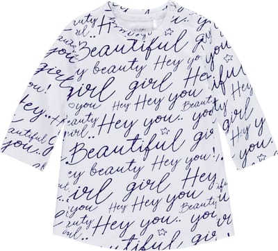 Quapi jurkje Xanah dark blue text aop 68