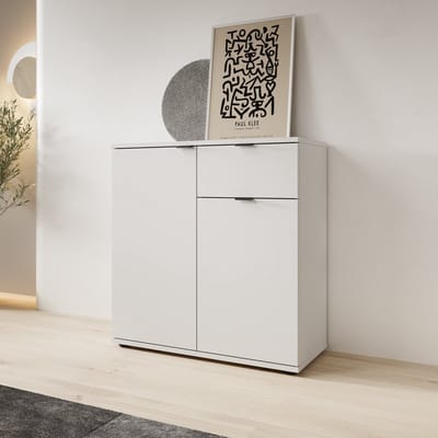 Meubella - Galeno 2 - Dressoir - Lichtgrijs - 80x34x82 cm