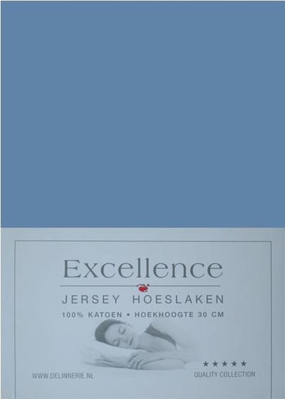 Excellence Jersey Hoeslaken - Eenpersoons - 90/100x210/220 cm - Blue