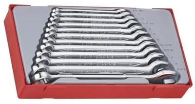 Combineerbare 12-kantige steek-ringsleutelset - 8-19 mm, 12-delig, Metalen Gereedschap