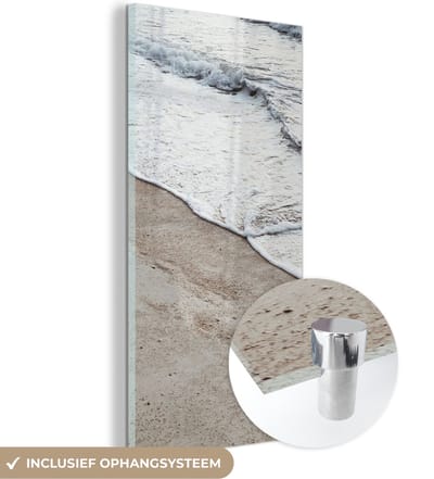 MuchoWow® Glasschilderij 60x120 cm - Schilderij acrylglas - Zee - Strand - Zomer - Foto op glas - Schilderijen