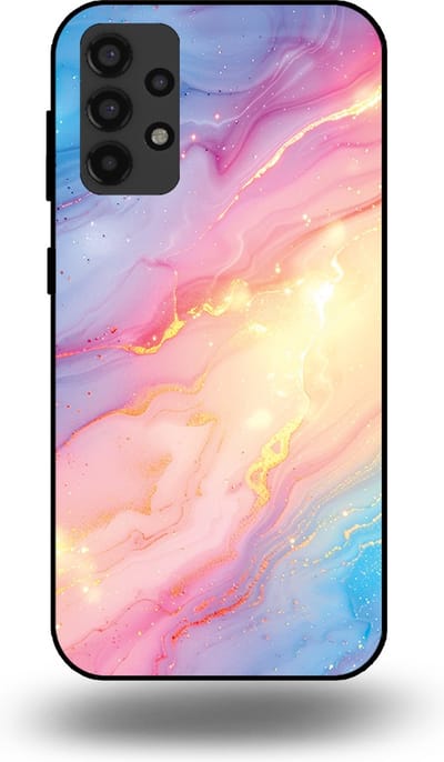 Smartphonica Telefoonhoesje Geschikt voor Samsung Galaxy A32 4G met Regenboog Glitter Marmer Opdruk - TPU Backcover Case Rainbow Glitter Marble Design geschikt voor Samsung Galaxy A32 4G