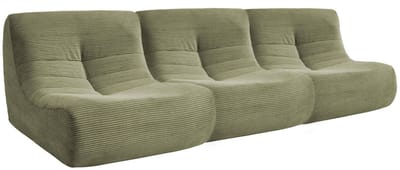 sweeek - Set van 3 ribfluwele fauteuils 1 zitplaats - meerdere kleuren - sokol