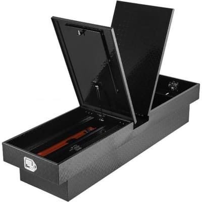 VEVOR Crossover Truck Gereedschapskist voor de laadruimte (1771 x 507 x 331 mm) Afsluitbare en waterdichte aluminium gereedschapskisten met zijhandgrepen voor campertrailers Zwart