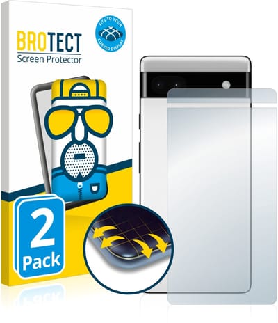 BROTECT - Screenprotector voor Google Pixel 6a (Achterkant) - Folie Beschermfolie matte volledig dekking 2 Stuks